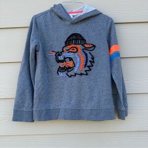 Rockets of Awesome Gray Embroidered 3D Tiger Hoodie Kids Sz 12 Rare Designer